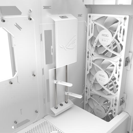 ASUS ROG GX601S aktualisierte Version des weißen Helios-Gehäuses, Außenrahmen aus Aluminiumlegierung/Standard-Hochleistungslüfter/Grafikkarte, werkzeuglose Installation