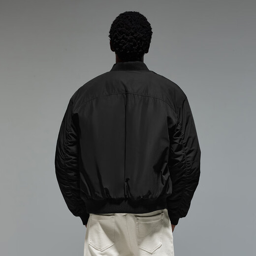 CHINISM CHChichen Basic Bomber Jacket Men's Autumn and Winter Thickened Cotton Clothes American Retro Couple Cotton Clothes Black M
