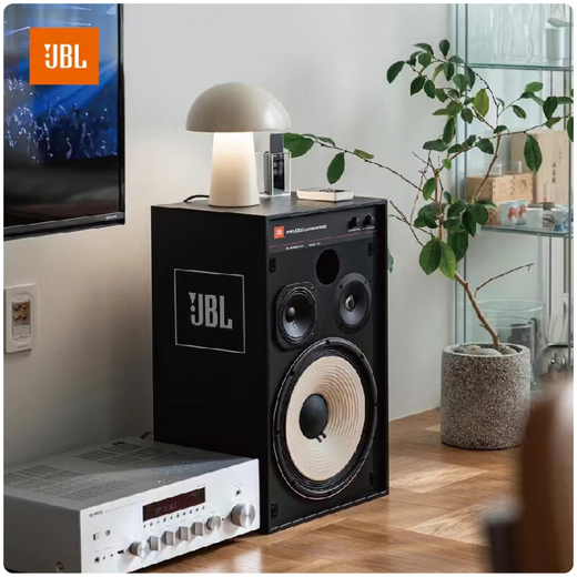 JBL 4312G HiFi fever audio set Professional speaker performance passive recording monitor Home theater speaker amplifier High fidelity passive bookshelf box CD player [High-end version] 4312G wood grain black*2 + Yajun A15 amplifier