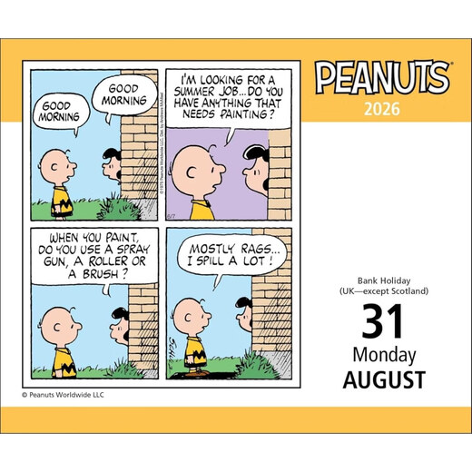 花生漫画2026日历 每天一页 史努比 Peanuts* 2026 Day-to-Day Calendar 英文原版进口台历 Charles M. Schulz 新年礼物 Snoopy