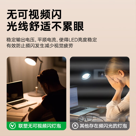 Lesso LED full-spectrum energy-saving bulb 7W white light 6500k super bright high color Ra95 bulb