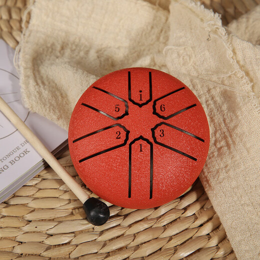 
3-inch 6-tone mini ethereal drum percussion instrument steel tongue drum children's portable instrument pocket drum toys and drum wholesale 3-inch gold (drum hammer + music score)