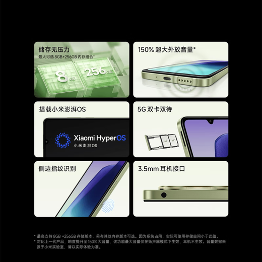 Xiaomi Redmi Redmi 14R new 5G mobile phone 6.88-inch eye-protecting large screen shadow black 6GB+128GB official standard configuration