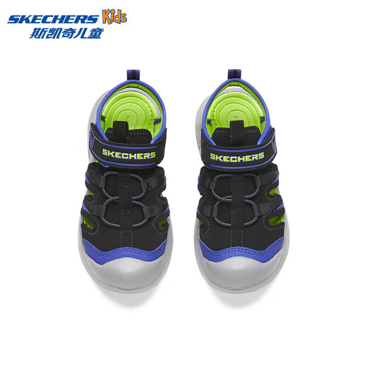 Skechers Skechers children's toe sandals boys' shoes summer lightweight non-slip girls' big head beach shoes 302969L boys/black/blue/lemon/BBLM 27.5