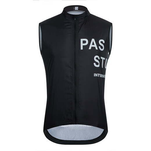 Quick-drying vest team version cycling jersey men's windproof cycling vest rainproof waterproof breathable sportswear black PAS vest XS
