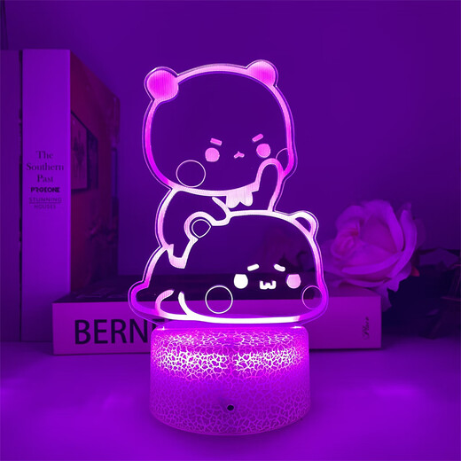 Spot eins und zwei Bubu USB Night Light ED Cartoon Cartoon Animation Peripherieschlafzimmer Süßes Dekoration Geburtstagsgeschenk 3895 Ein und zwei Bubu Zwei-Fotostil-Monochrom warmes Licht USB-Plug-in Light Halter