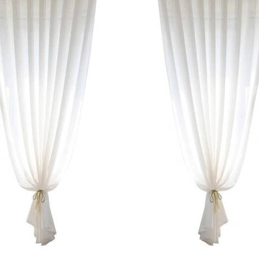 Sailotou white gauze curtains are light-transmitting and opaque, white fabrics for balcony semi-shading bay windows, modern simple gauze curtains, white gauze hook style, 8 meters in width * 2 points, 7 meters high, two pieces