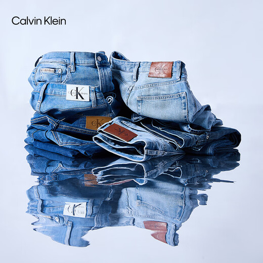Calvin KleinJeans【凉感】25春夏新款男士休闲通勤ck弹力修身牛仔裤4RAB727 0R7-牛仔深蓝 33