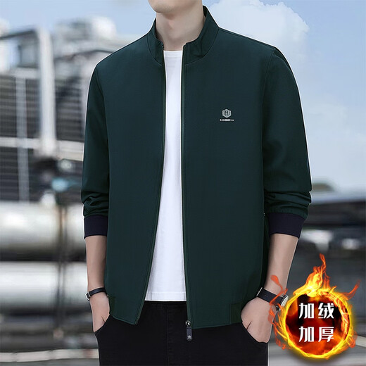 Playboy Spring and Autumn 2025 New Executive Jacket Versatile Stand Collar Men's Casual Jacket Black XL