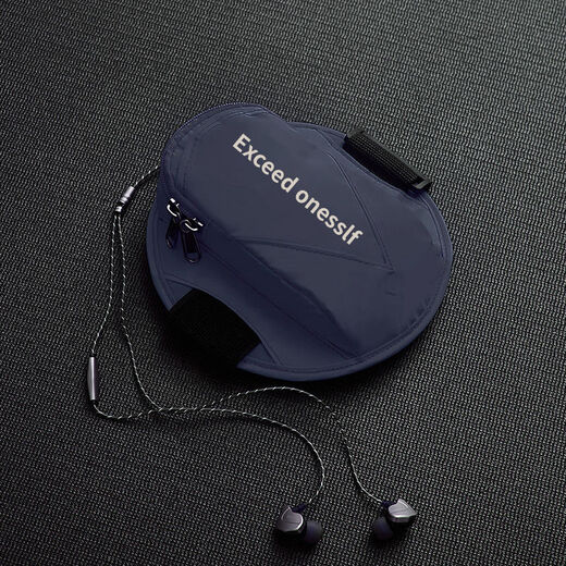 Running mobile phone arm bag, sports mobile phone arm bag, personalized large-capacity leisure fitness cycling arm wrist bag, dark blue, reflective warning/breathable and waterproof