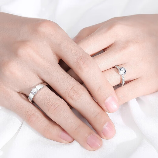 DRPT950 platinum ring for women, moissanite platinum wedding couple ring, birthday and Valentine's Day gift for girlfriend PT950 platinum couple ring default live