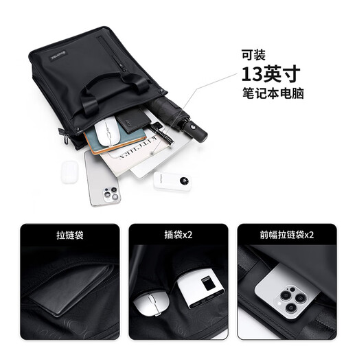 Golf (GOLF) business briefcase men's handbag 13-inch computer bag multi-compartment office document bag single shoulder crossbody bag