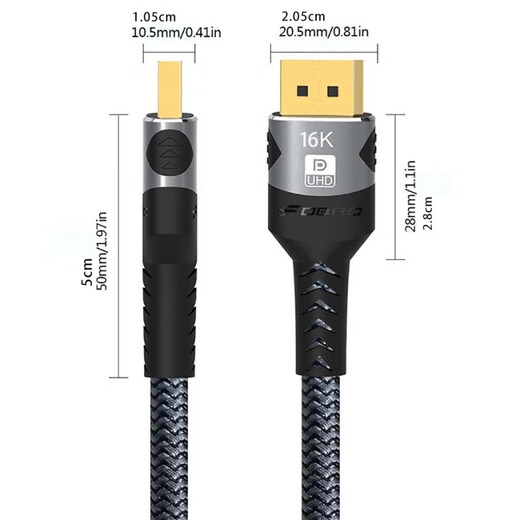 FDBRO DP Male à un câble vidéo masculin Version 2.1 16K30Hz Ultra-High Définition 8K60Hz Monitor de jeu à brush haut