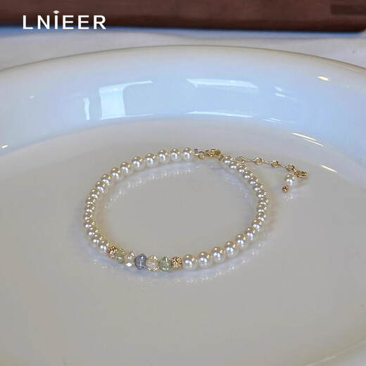 Lnieer珍珠手链女生轻奢小众精致叠戴水晶手串高级感多巴胺手镯闺蜜手饰 施家珍珠手链【弹力绳】