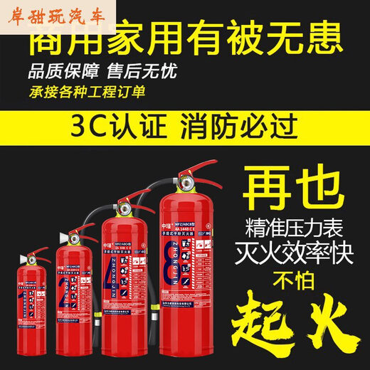 中瑾手提式干粉灭火器材消防商铺用4公斤家用12358kg车用灭火器箱套装 3KG灭火器x2个+灭火器箱 公司组