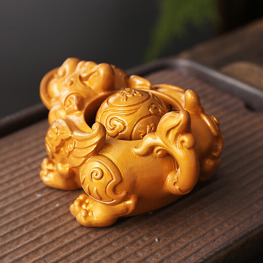 Color-changing tea pet ornaments to attract wealth, water-spraying Pixiu, rolling wealth, high-end tea table, creative personalized ornaments, tea set (Pixiu, rolling wealth), color-changing gold