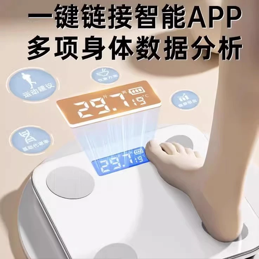 体重秤体脂秤电子秤 米家APP家用精准减肥专用体重秤体脂秤电子秤体重秤体脂秤电子秤人体秤体脂秤 智能体脂秤-白色 电池款【米家APP】