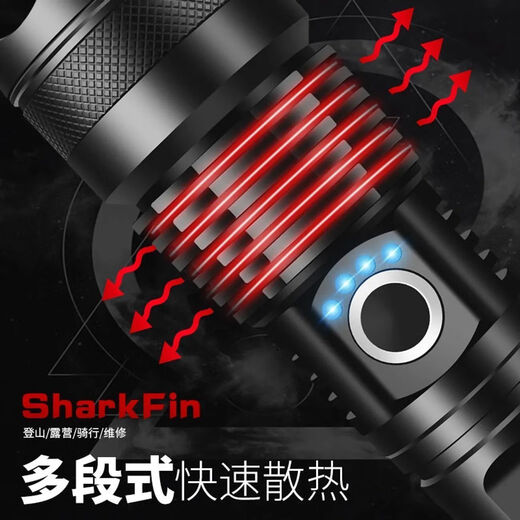完壮超强光冲天炮手电筒全合金白激光远射灯可给手机充电快充伸缩变焦 超大强光激光灯芯-铝合金材质[指 超强激光炮-爆亮续航848H/远射99