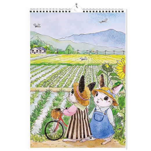 2025儿童油画挂历定制彼得兔月历小清新居家用新款竖款印刷日历 童话