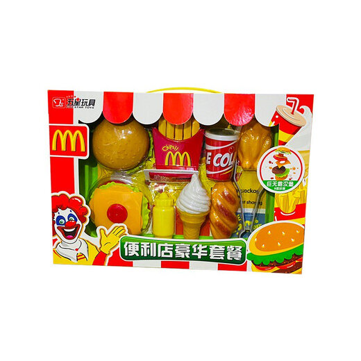Tienda de juguetes de cinco estrellas Tienda de conveniencia de supermercado gigante de hamburguesas de papas fritas helado para niños Juego de casas para niños 38630 Tienda de conveniencia Cash Registro de lujo Entrega de energía Entrega