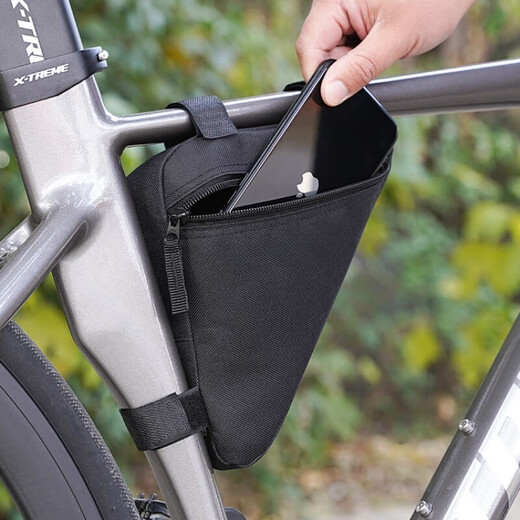 TEAEGG bicycle bag, front beam bag, triangle bag, road bike, mountain bike riding bag, hanging bag, beam bag, equipment accessories, beam triangle bag [black]