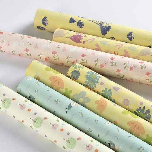 G LUXOME small fresh floral student bag book cover book paper Valentine's day Christmas decoration DIY handmade paper gift wrapping paper birthday gift paper 14069 (10 pictures) [52x75cm]