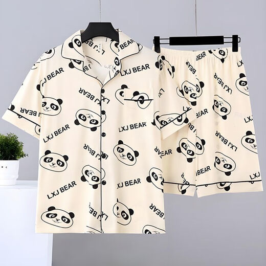 慕枫晴男士睡衣夏季薄短袖短裤卡通学生青少年加大码夏家居服套装 【HZ#3271】双短套装 XL 【125-150斤】