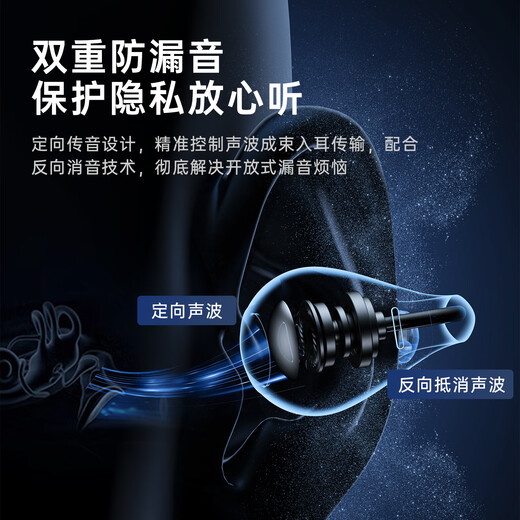 HAMANFER German Brand Voice of Berlin/Top New Bluetooth Headset Ear Clip Type Open True Wireless In-Ear Game Sports Call Noise Reduction Suitable for Apple Huawei Starry Sky Black Panoramic Surround Sound丨Cloud Sense Wearing