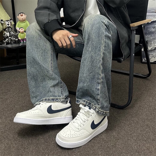 耐克（Nike）休闲鞋男鞋春夏季新款休闲鞋ins潮时尚透气运动鞋低帮耐磨板鞋 HQ4867-101/白黑 40
