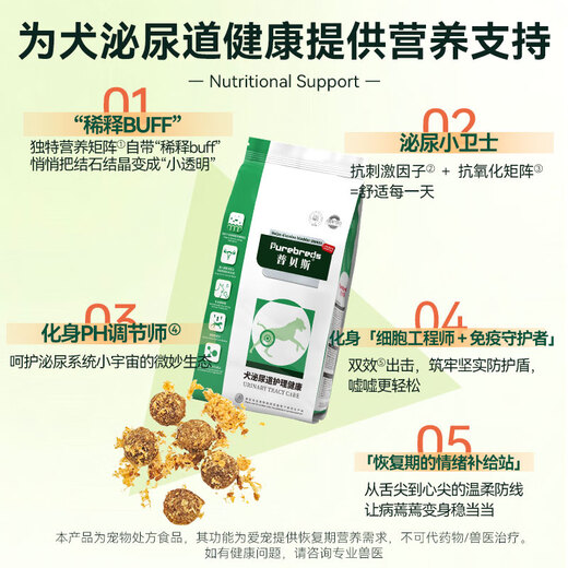 Pubes dog urinary prescription food urethral inflammation stones struvite urinary tract infection cystitis disordered urine dog urethra care food dog urinary tract prescription food 600g*6 pack