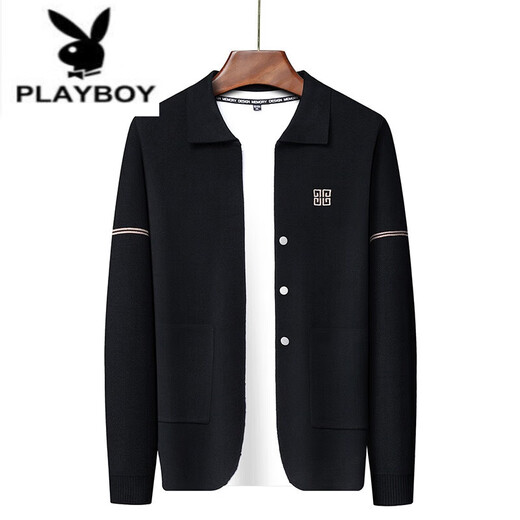 Playboy (Playboy)/Herbst und Winter Fashion Youth Herren-Lampe-Pulloverjacke Lose gestickte Wollknit-Strickjacke MJ8199 Khaki 175/XL135-155Jin [Jin entspricht 0,5 kg]