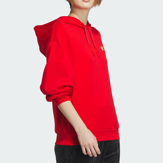 阿迪达斯 （adidas）女装运动套装春季新款休闲本命年红色卫衣套头衫收口长裤 两件套 JE6101+JJ3561 XS