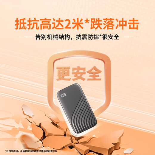 西部数据（WD）2TB NVMe 移动固态硬盘（PSSD）My Passport随行SSD type-c接口 1050MB/s 手机直连笔记本两用外接