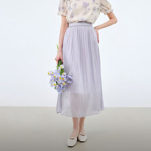 高级流光纱半身裙女2025夏季新款气质高腰显瘦纱裙中长款超仙裙子 1343紫色【珠光感网纱裙】 XL 推荐【125-140斤】
