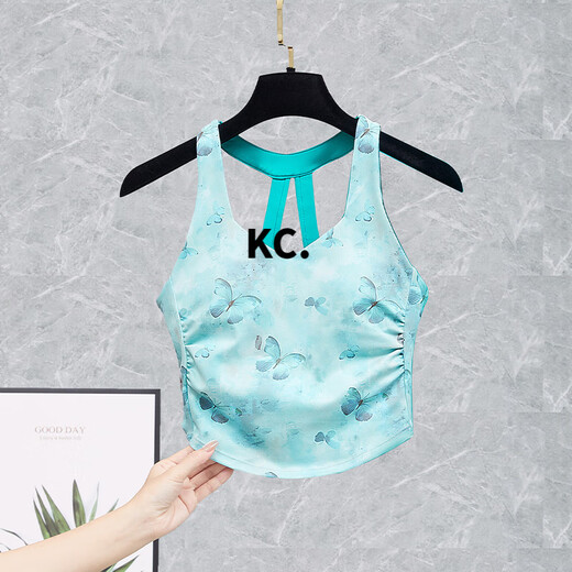 Kaooseen yoga clothes for women 2025 new short-sleeved sports fitness Pilates training clothes top-like three-piece suit BX08-Violet+K940-Spar Blue Purple XL