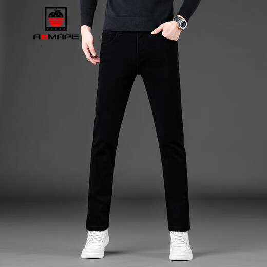 
AEMAPE American Apple high-end jeans men's summer thin straight stretch slim fit small feet men's casual long pants men 1049 gray 30 suitable (110-120Jin [Jin equals 0.5 kg])