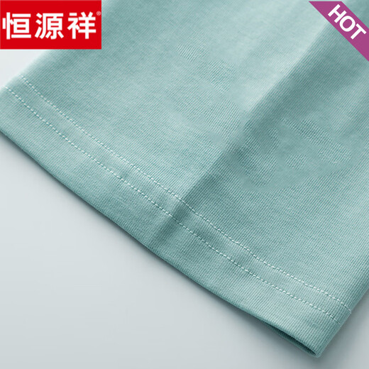 Hengyuanxiang 2025 new spring and autumn summer pure cotton high-end seven-quarter sleeve T-shirt women's mid-sleeved loose fashionable age-reducing top W6172 ice blue mid-sleeved XL (recommended 120-135Jin [Jin equals 0.5 kg])