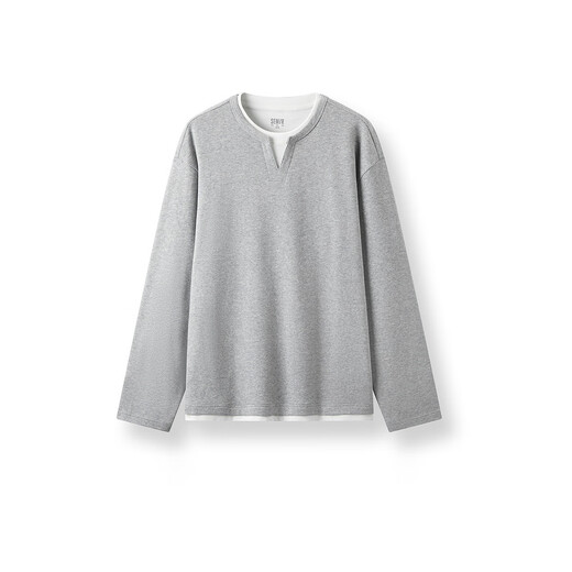 Semir long-sleeved T-shirt men's color matching fake two-piece T-shirt waffle texture top 25 autumn loose and versatile 109725101106