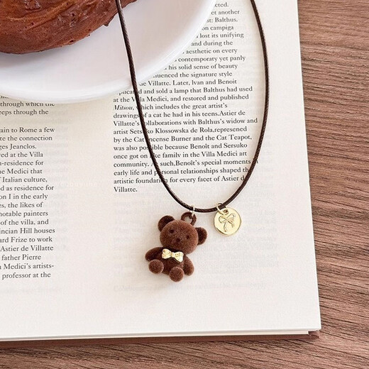 Fan Shengyu's mignon Flocking Bear Long Pull Accessoires de pull pour femmes, Pendeur de pendentif pendentif en automne et en hiver Sweet et frais