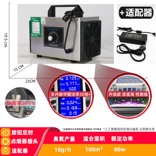 AJNU car air purification, odor removal, smoke odor ozone generator disinfection machine 12V sterilization household formaldehyde removal 12V10g (car + home office multi-purpose)