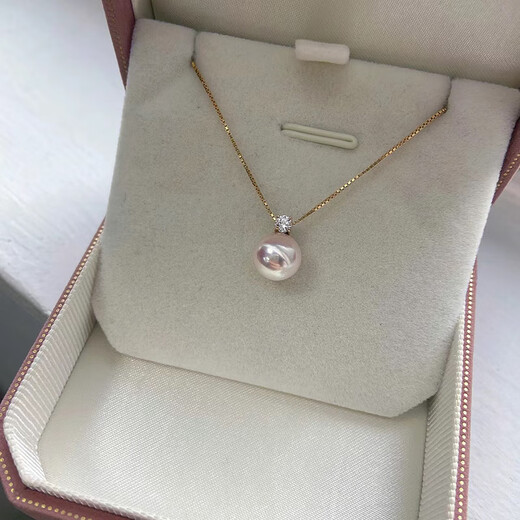 KUXA Aurora Freshwater AKOYA Pearl Princess Style Pendant 18K Gold Princess Style Single Necklace and Clavicle Chain Neck Ornament Heavenly Lady Aurora Freshwater AKOYA 18K Gold Buckle_2 10.5-11mm45cm