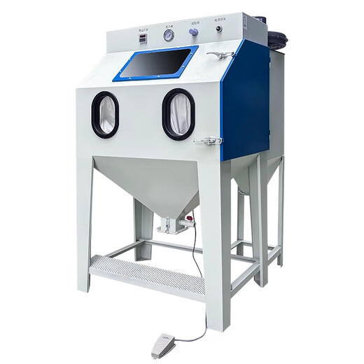 Braunqing sandblasting machine manual small high-pressure mold rust removal, deburring and polishing refurbished 9060 sandblasting machine rust removal machine box 1010 upgraded model + turntable + cart filter element model