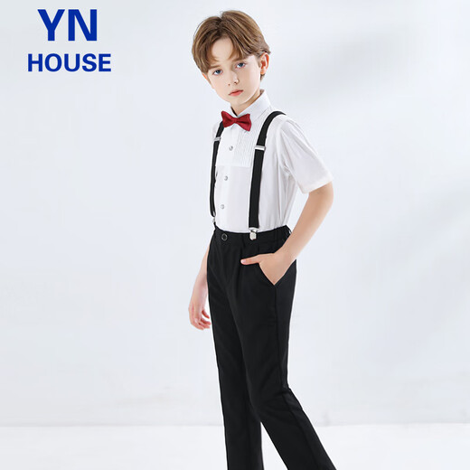 Yinuofang Kinder am 1. Juni Performance Kleidung Jungen School Uniform Klasse Kleider Overalls Kurzarmhosen Größe 150