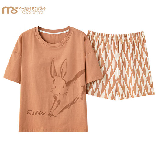 Modal d'été à manches courtes à manches courtes à manches autonomes pyjamas intégrés ensemble pour les vêtements de maison pour femmes grandes taille version coréenne décontractée mignonne et portable à l'extérieur gxt1047 l