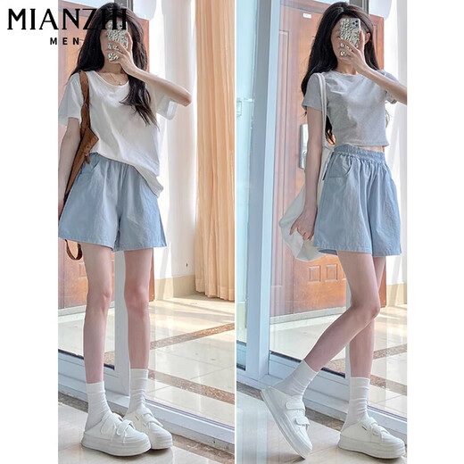 Cotton Japanische Dopamin-Werkzeug-Shorts für Frauen im Sommer 2025 NEU NEU Small Hohe Taille Wide Bein Slim Casual Shorts 119 Khaki [hohe Qualität 18,5] L 100-115 Jin [Jin ist 0,5 kg]