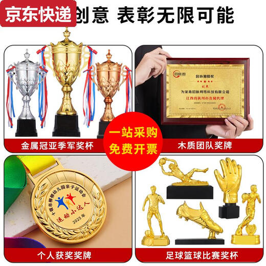 奇立彩金属奖杯定制银铜学校运动会比赛订定做高档奖牌儿童冠军篮球奖杯 9905金银铜