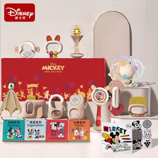 DISNEY Disney newborn meeting gift newborn gift box baby gift newborn gift full moon gift teether rattle