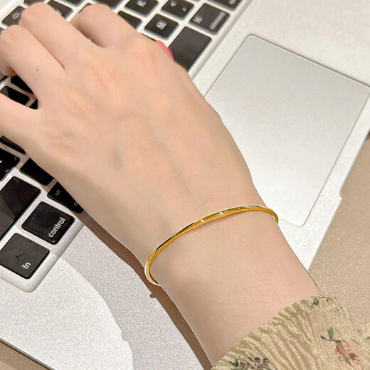 Fat Donglai's same style 18k gold bracelet, original, classic, versatile, handmade, niche design for women, simple and extremely fine ring, extremely small square bracelet 60mm (medium size)