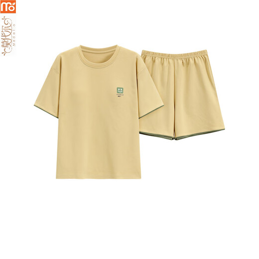 Pyjama modal pour les femmes en été 2025 Nouveau costume à manches courtes Coton simple et peut être porté à l'extérieur. Vêtements de maison minces coréens Y9855 m (recommandés 75-95jin [Jin est égal à 0,5 kg])