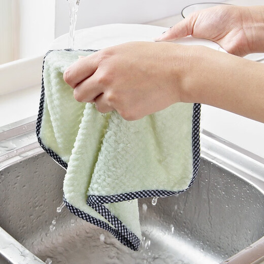 Jiebishi kitchen rag 25*25cm*10 pack scouring pad large water-absorbing oil-absorbing car wash rag